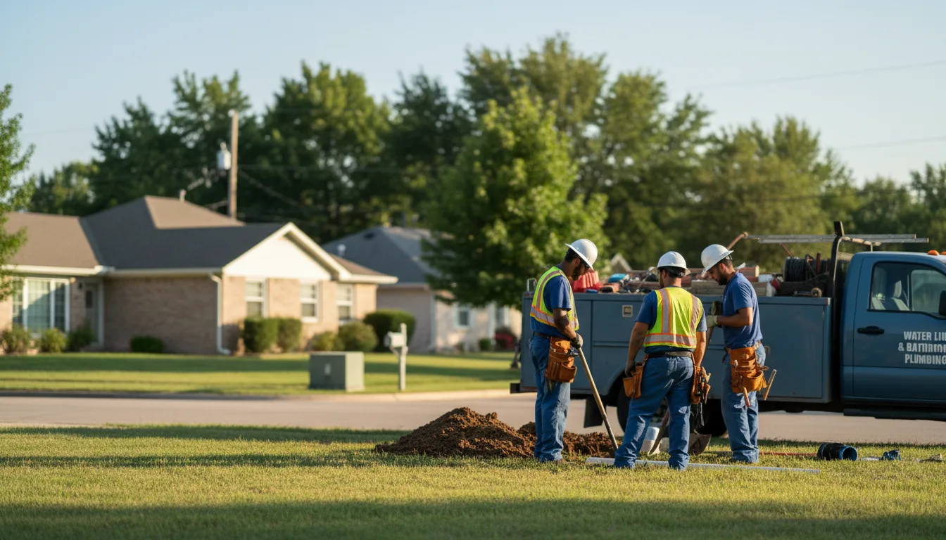 Residential water line and bathroom plumbing service in Hyrum, UT